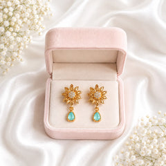 Zircon Hoop Earring-247 (Mint Green)