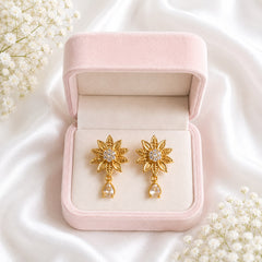Zircon Hoop Earring-247 (Golden)