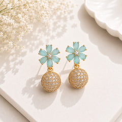 Zircon Earring-259 (Mint Green)
