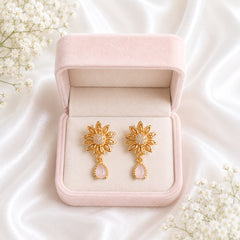 Zircon Hoop Earring-247 (Pink)