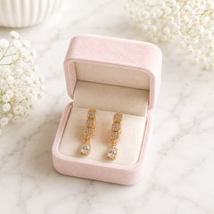 Zircon Hoop Earring-248 (White)
