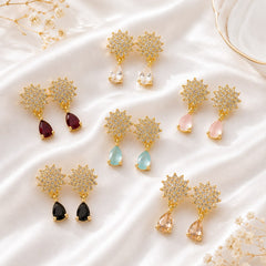 Zircon Earring-261 (Maroon)