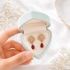 Zircon Earring-261 (Maroon)
