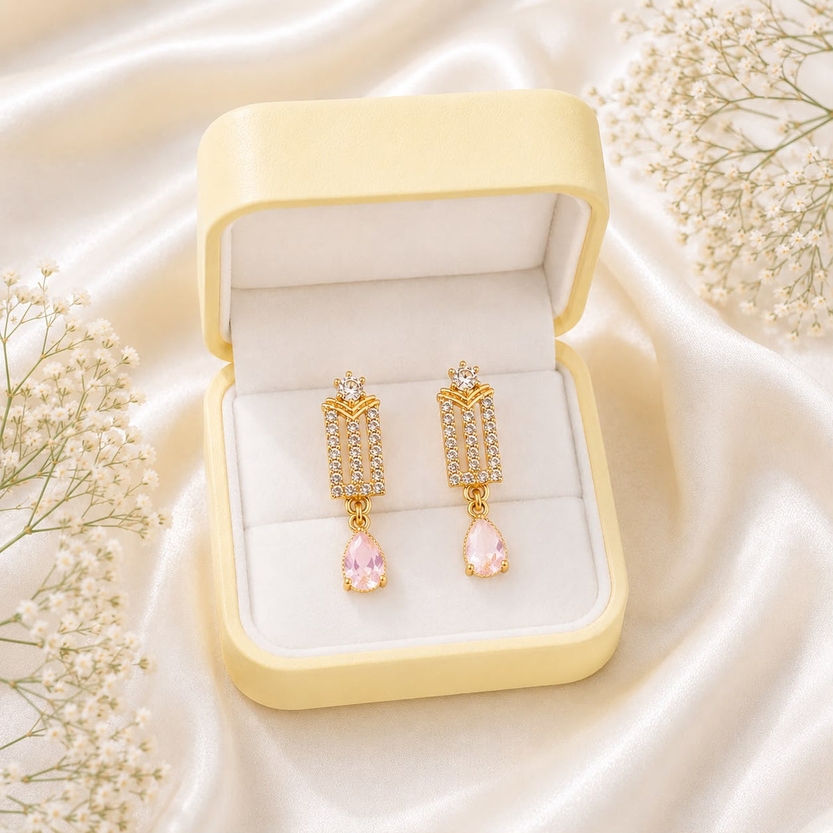 Zircon Earring-260 (Pink)