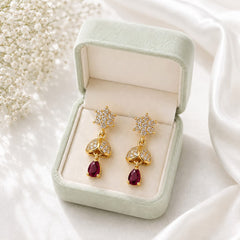 Zircon Earring-262 (Maroon)