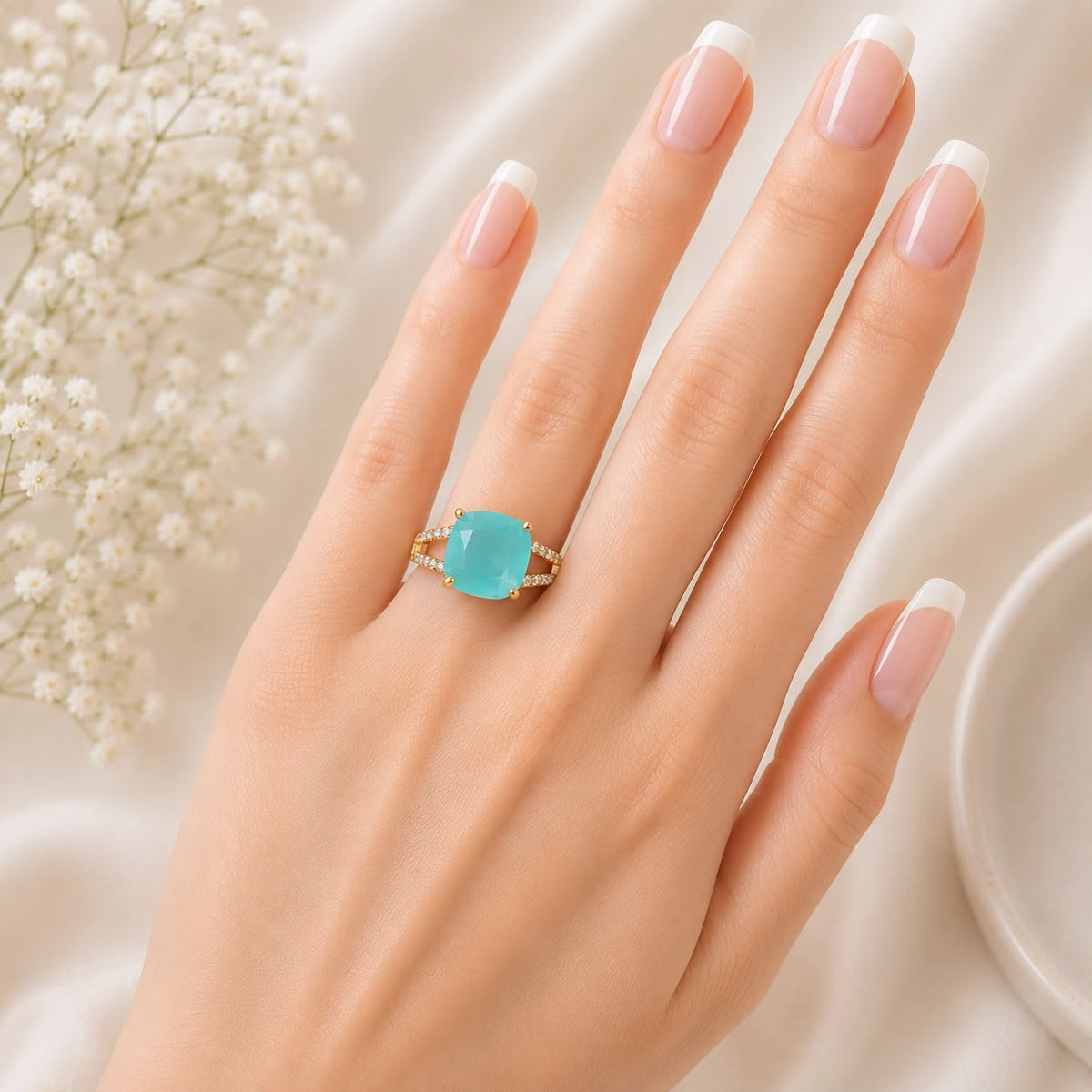 Zircon Ring-463 (Mint Green)