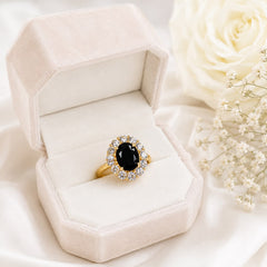 Zircon Ring-466 (Golden/Black)
