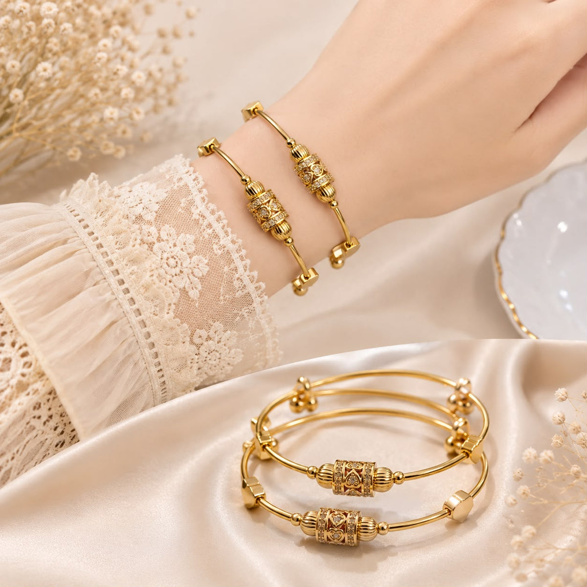 Adjustable Kashmiri Bangle-137 (Golden)
