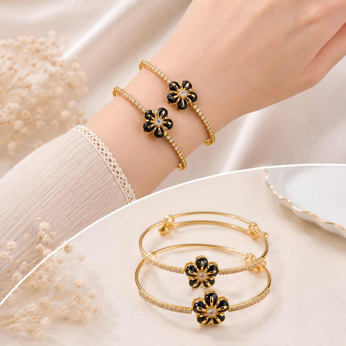 Adjustable Kashmiri Bangle-134 (Black)