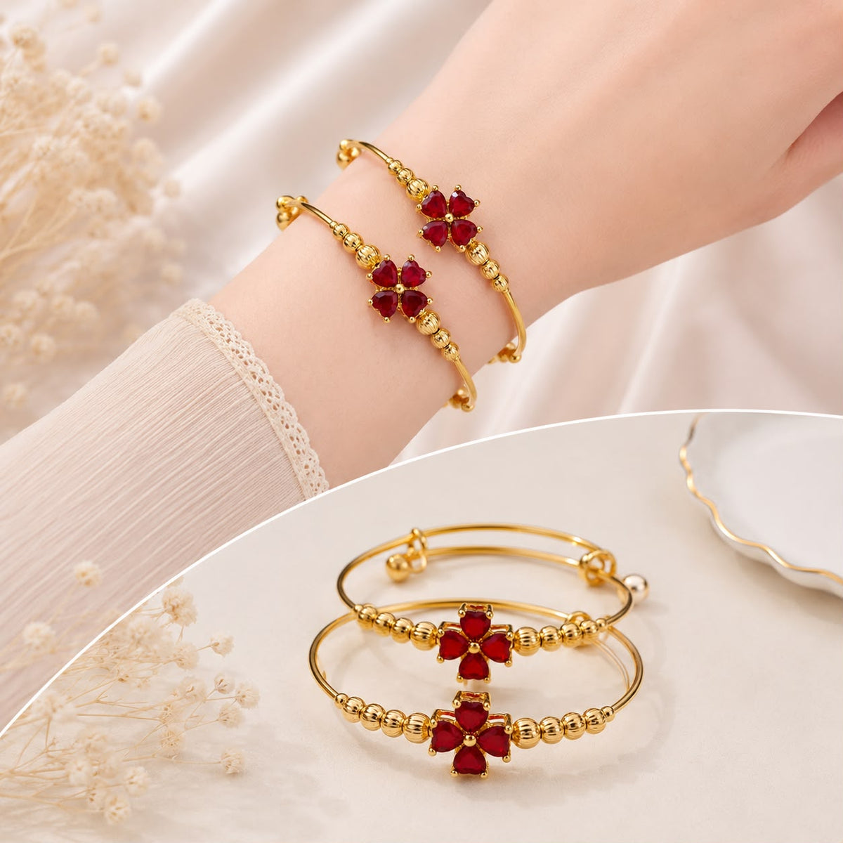 Adjustable Kashmiri Bangle-138 (Maroon)