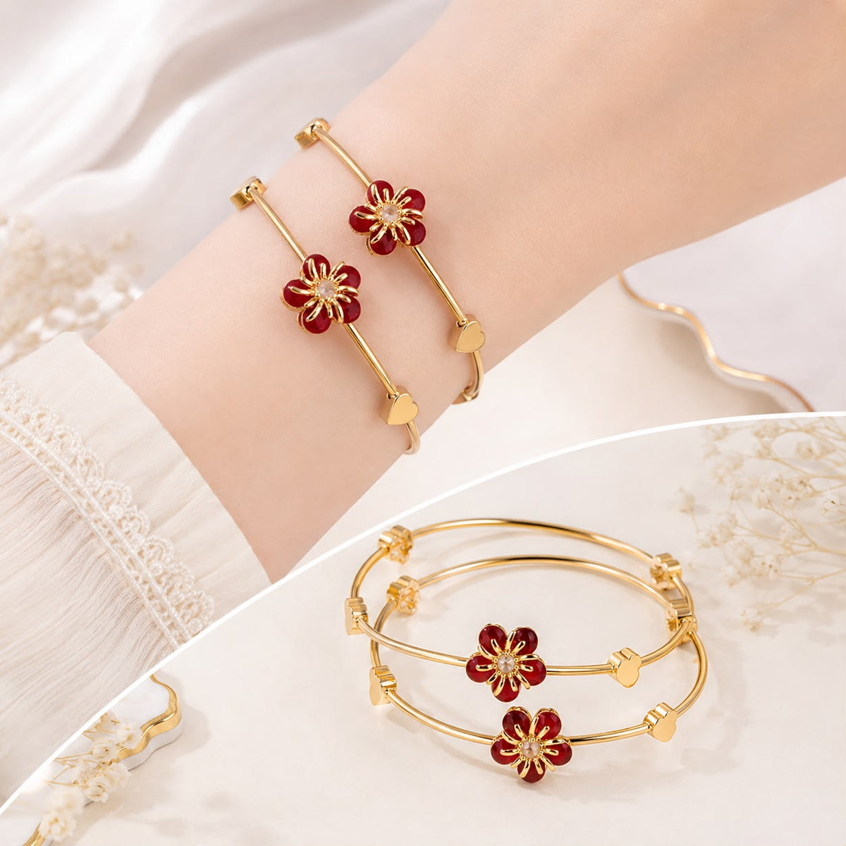 Adjustable Kashmiri Bangle-135 (Maroon)