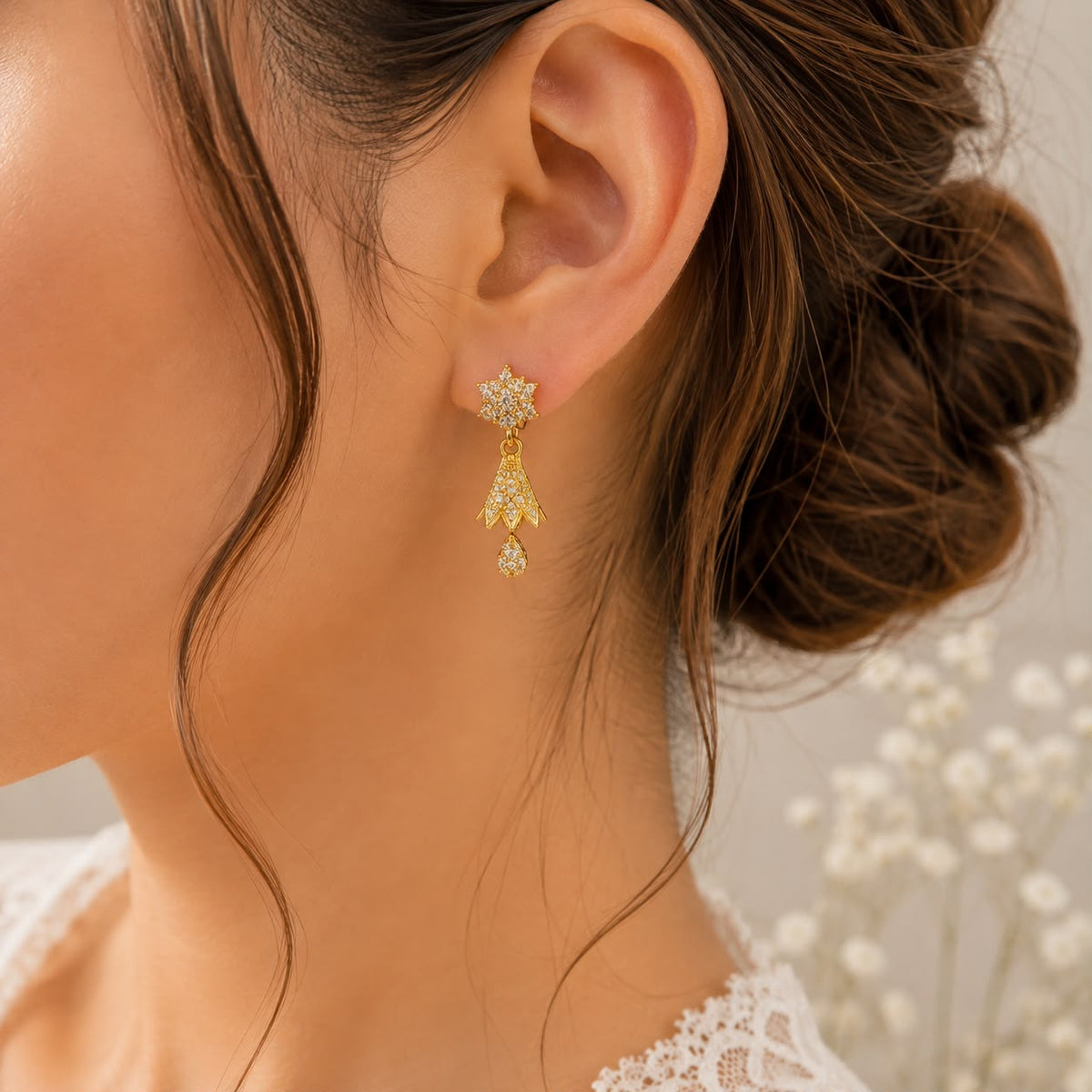 Zircon Jhumki-117 (Golden)
