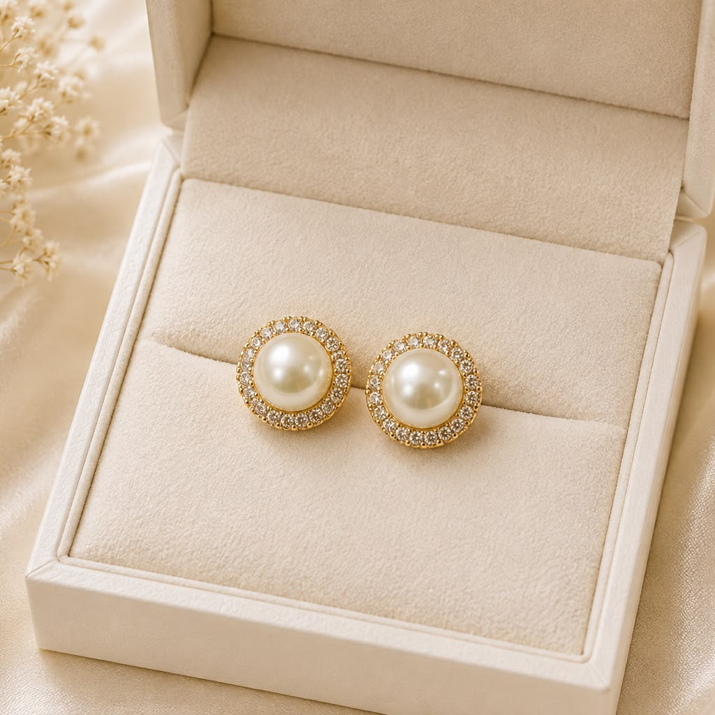 Zircon Pearl Studs-231