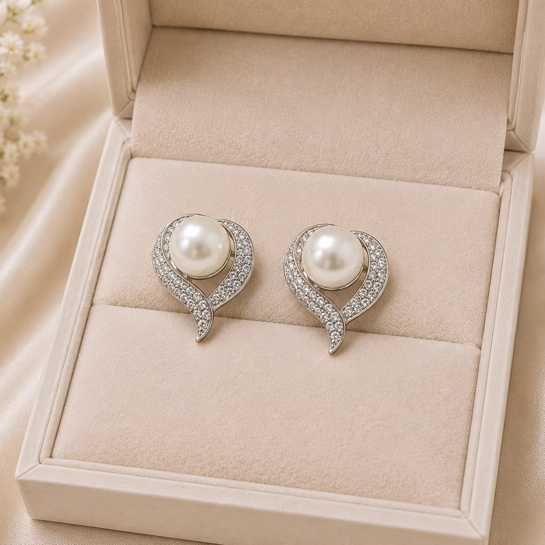 Zircon Pearl Studs-235