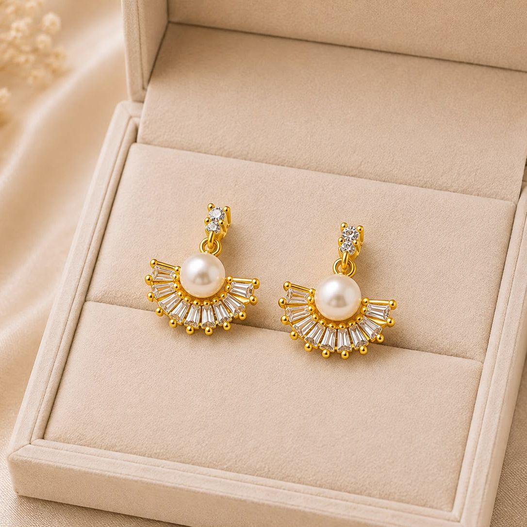 Zircon Pearl Earring-269