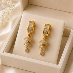 Zircon hoop Jhumki-118 (Golden)