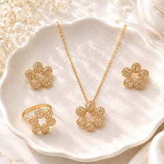 Zircon Locket Set-185 (Golden)