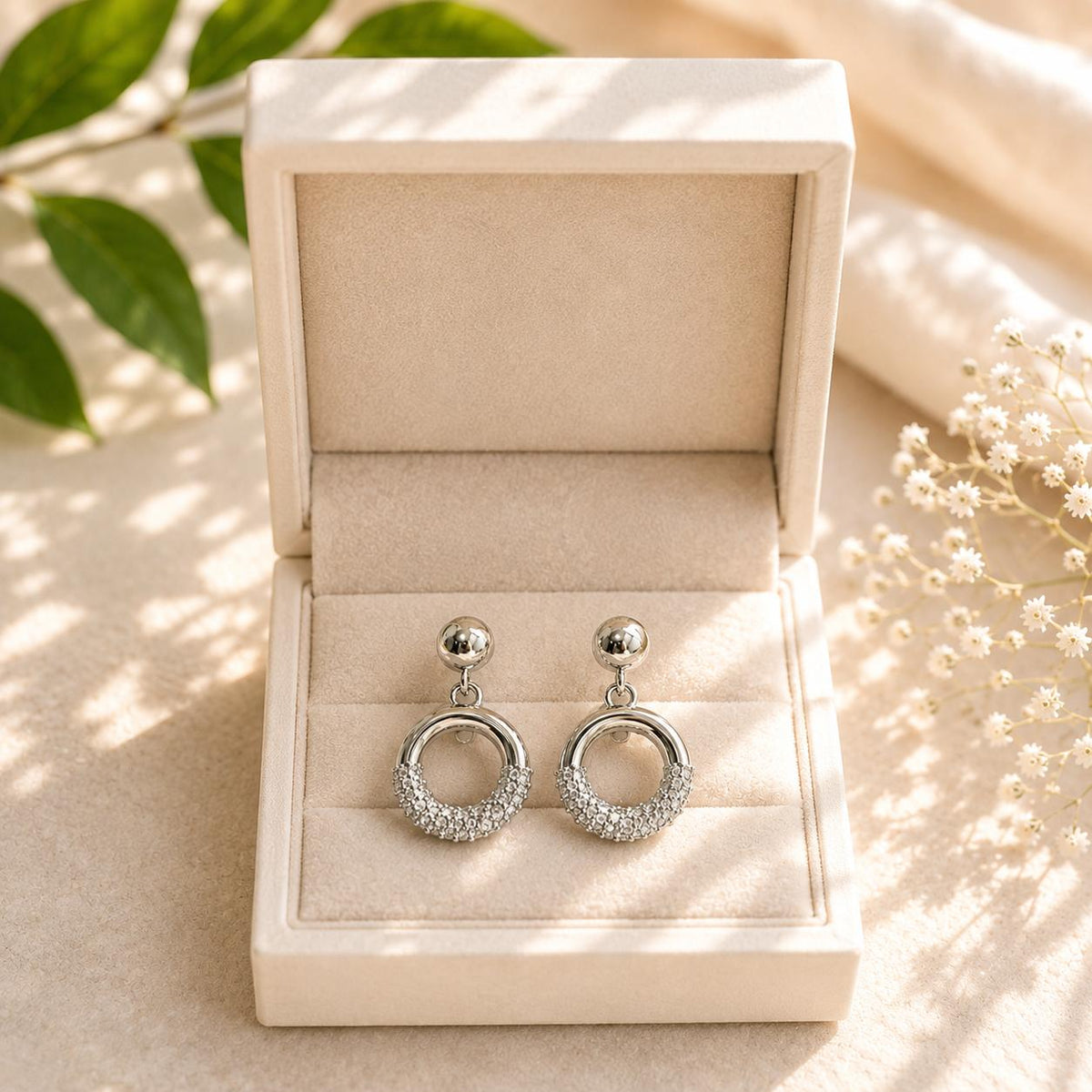 Zircon Earring-263 (Silver)