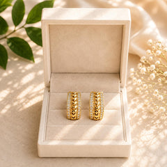 Zircon Hoop Earring-249 (Golden)