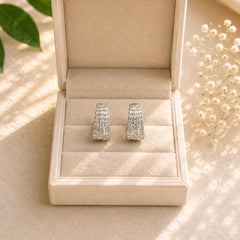Zircon Hoop Earring-250 (Silver)