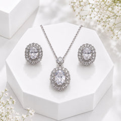 Zircon Locket Set-195 (Silver)