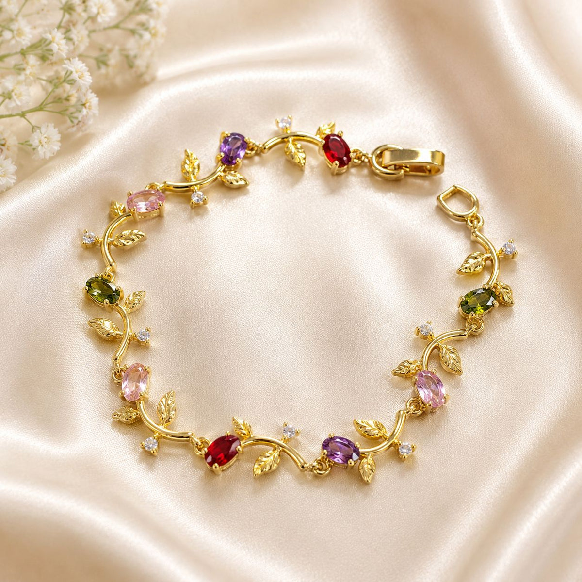 Tulip Leaf Bracelet (Golden/Multi)