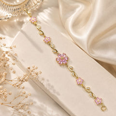 Tulip Blossom Bracelet (Golden/Pink)