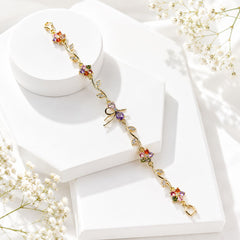 Zircon Bracelet-94 (Golden/Multi)
