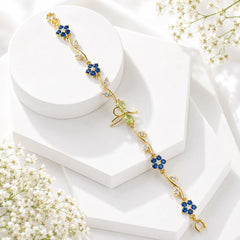 Zircon Bracelet-94 (Golden/Green,blue)
