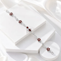 Zircon Bracelet-94 (Silver/Brown)