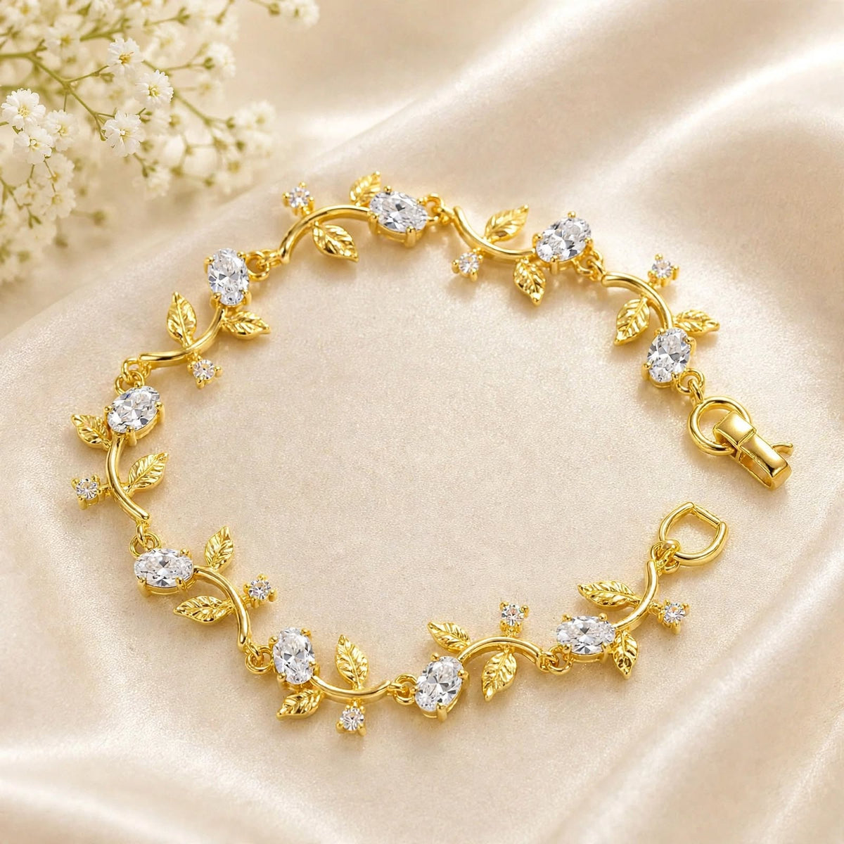 Tulip Leaf Bracelet (Golden/White)