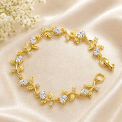 Tulip Leaf Bracelet (Golden/White)