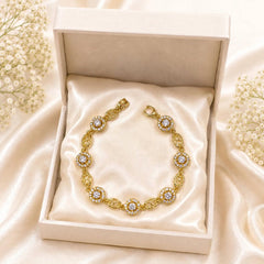 Zircon Bracelet-95 (Golden/White)
