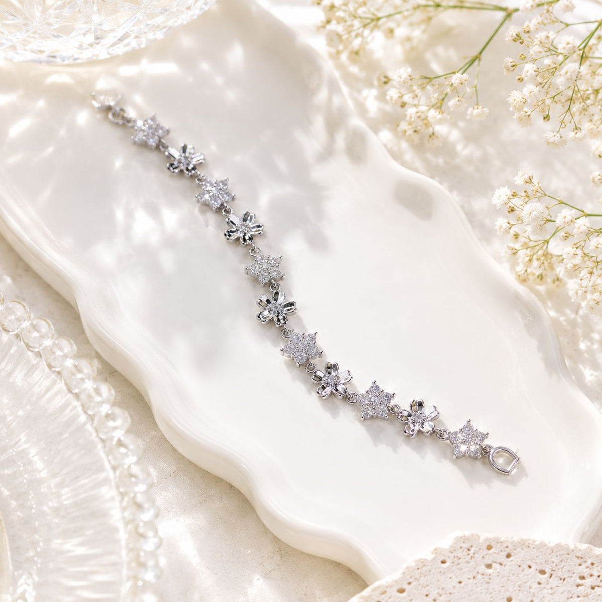 Zircon Bracelet-97 (Silver)