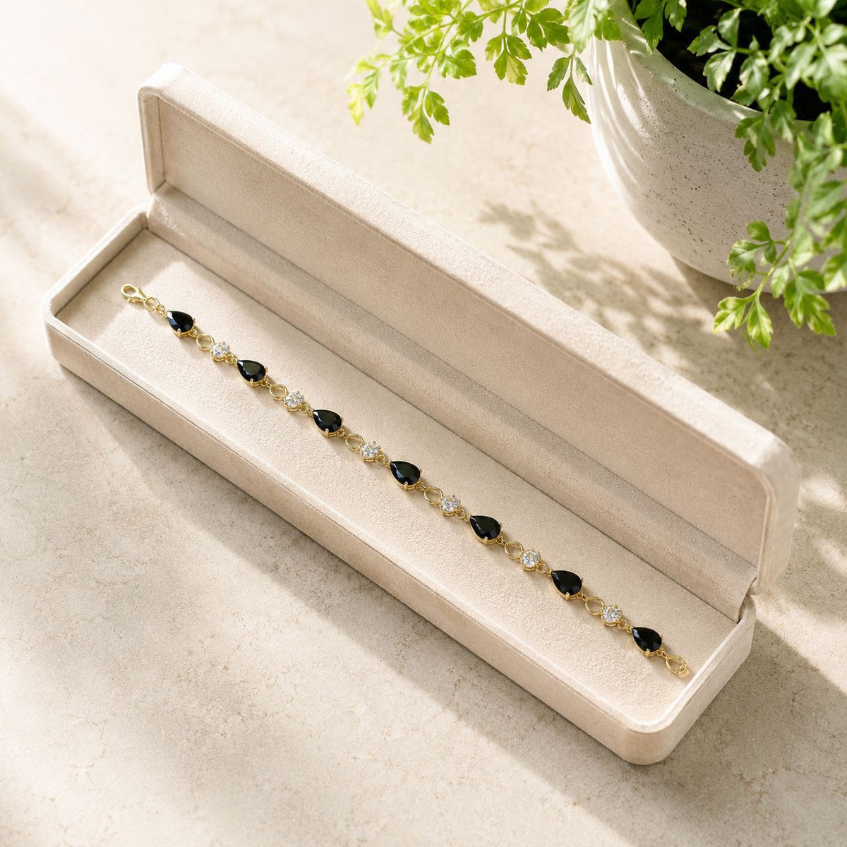 Zircon Bracelet-101 (Golden/Black)