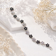 Zircon Bracelet-97 (Silver/Black)