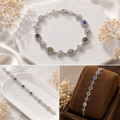 Zircon Bracelet-100 (Silver/Multi)