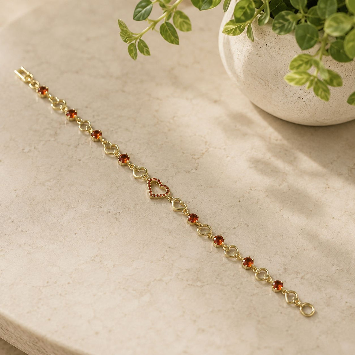 Zircon Bracelet-98 (Golden/Brown)