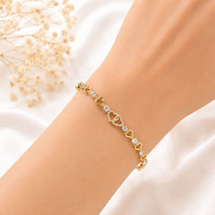 Zircon Bracelet-98 (Golden/White)