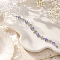 Zircon Bracelet-97 (Silver/Purple)