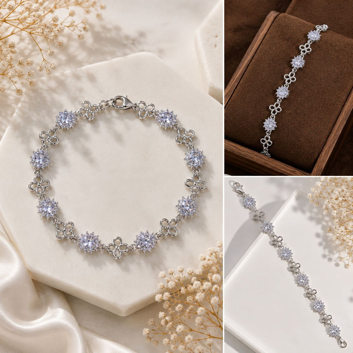 Zircon Bracelet-100 (Silver)