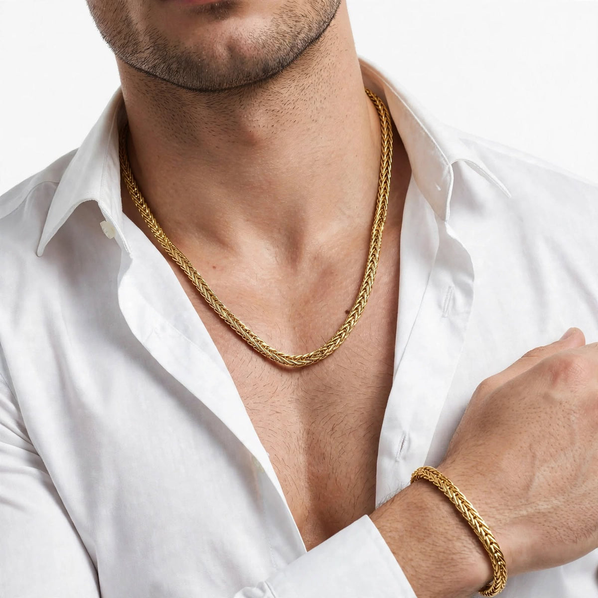 Stainless Steel Men's chain & bracelet-02