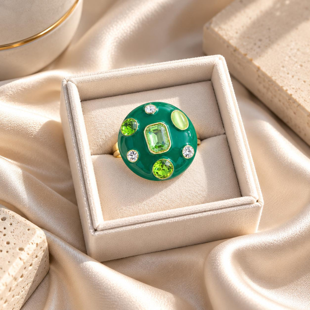 Gem Statement Ring (Green)