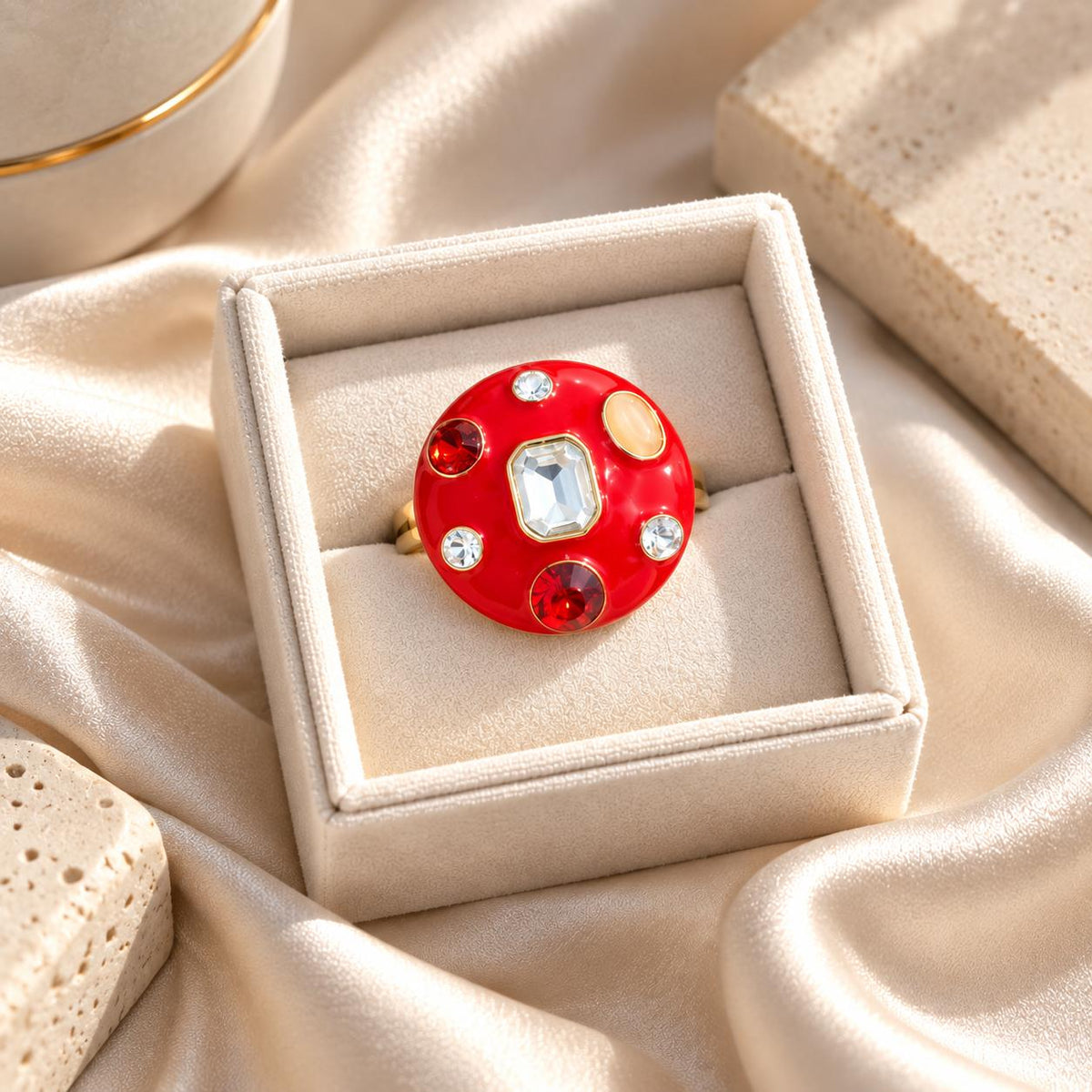 Gem Statement Ring (Red)