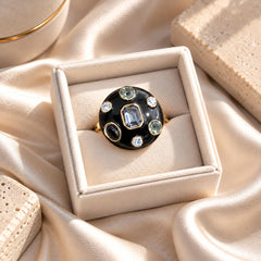Gem Statement Ring (Black)
