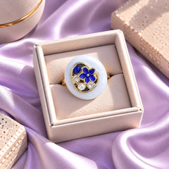 Floral Statement Ring (Blue)