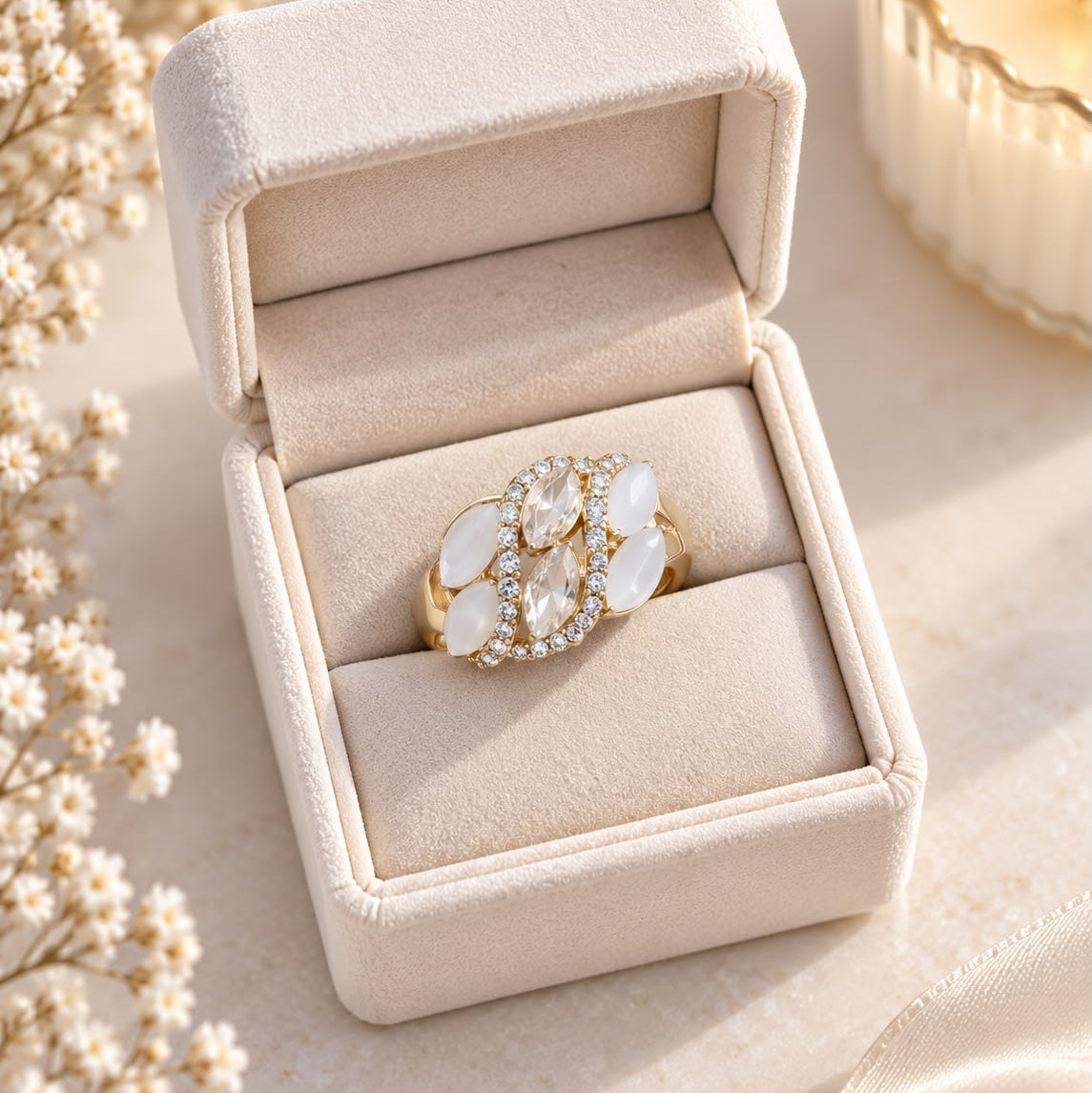Ivory Glow Ring-04 (Golden)