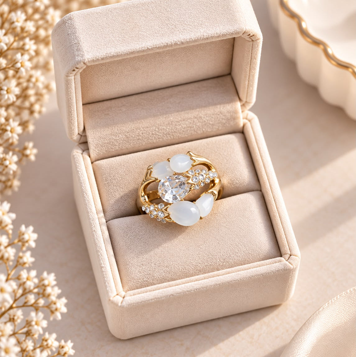 Ivory Glow Ring-08 (Golden)