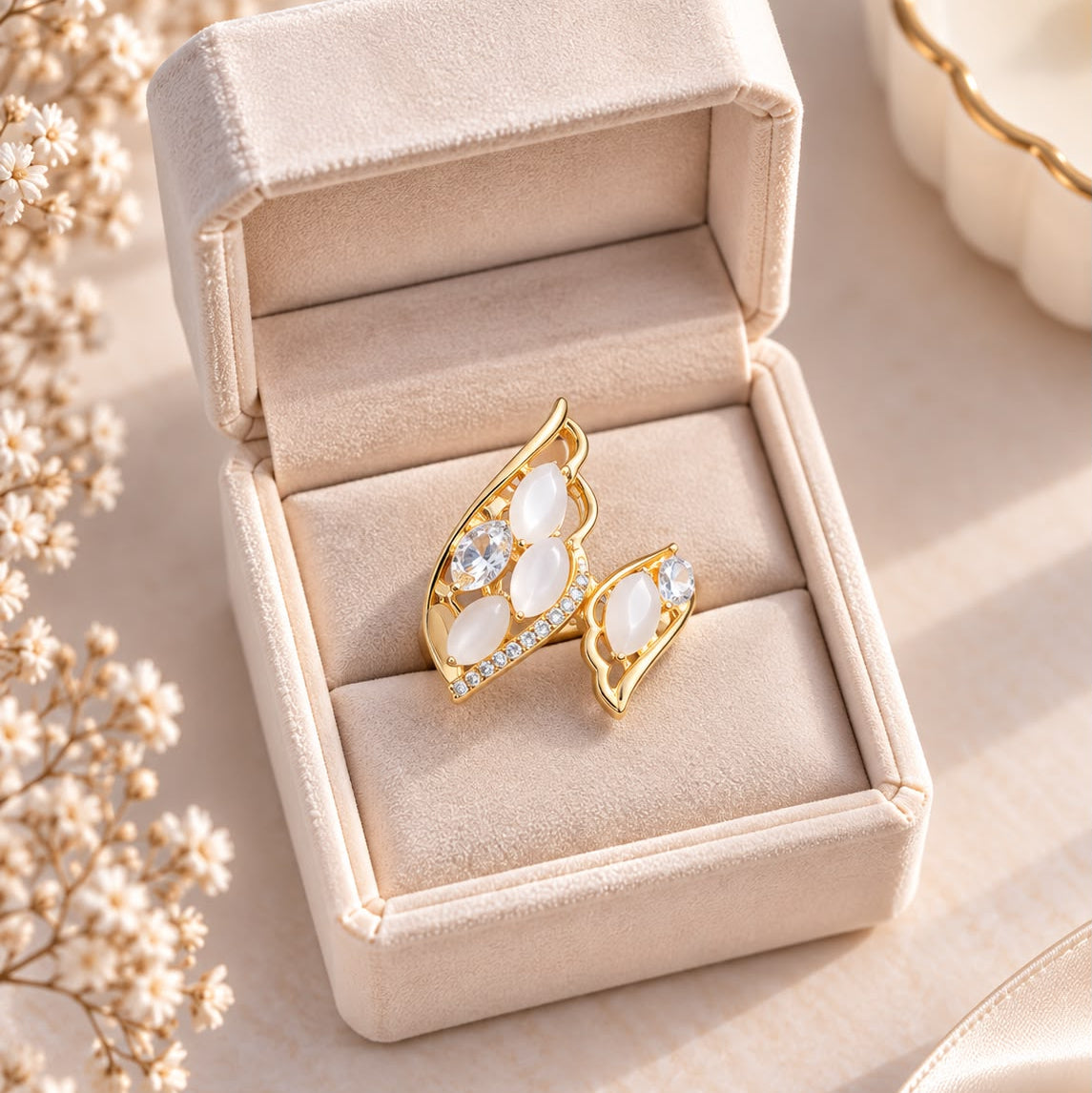 Ivory Glow Ring-11 (Golden)