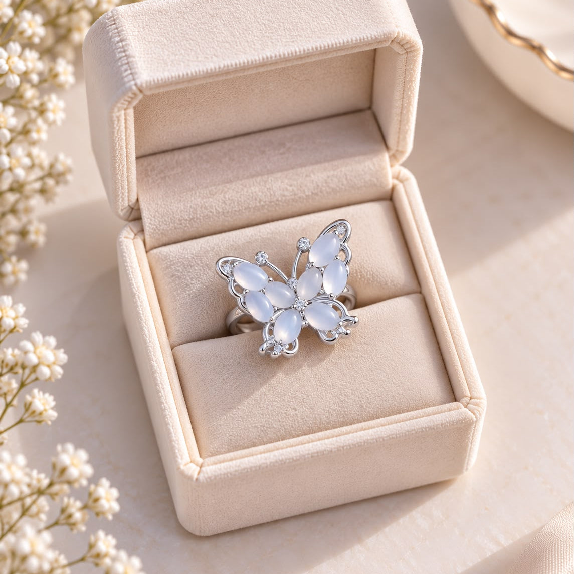 Ivory Glow Ring-09 (Silver)